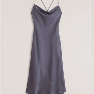 Satin Criss-Back Midi Dress